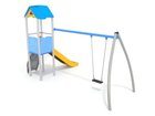 Turn cu tobogan și leagăn pentru loc de joacă - BGL-1123 imagine 2