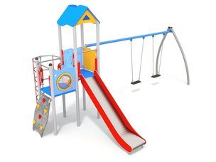 Set castel cu trei turnuri pentru loc de joacă - BGL-1127