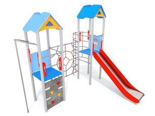 Set cu două turnuri cu structură de frânghii pentru loc de joacă - BGL-1135