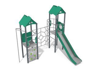 Set cu două turnuri cu structură de frânghii pentru loc de joacă - BGL-1135 RECYCLED