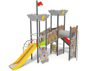 Set castel cu două turnuri pentru loc de joacă - BGL-1161