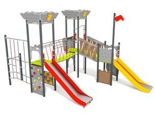 Set castel cu trei turnuri pentru loc de joacă - BGL-1162