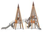 Piramidă mare cu tobogane pentru loc de joacă - BGL-1422 imagine 6