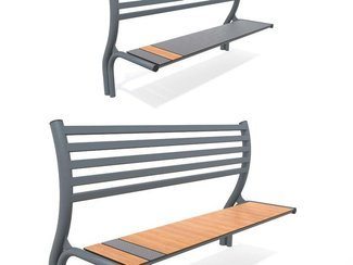 Bancă modernă cu spătar pentru loc de joacă și parc - BGL-6029 imagine principala