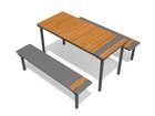 Masă de picnic cu bănci pentru loc de joacă și parc - BGL-6030 imagine 7