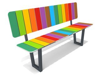 Bancă cu spătar pentru loc de joacă și parc - BGL-6033 imagine principala