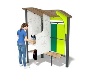 Bancă pentru schimbat scutece cu acoperiș pentru loc de joacă și parc - BGL-6083 imagine principala