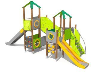 Set turnuri cu podeț și tobogan pentru loc de joacă - BGL-8026 imagine principala