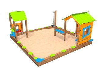 Groapă de nisip mare cu căsuță pentru loc de joacă - BGL-8053 imagine principala