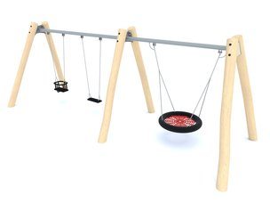 Leagăn tip cuib din salcâm pentru loc de joacă - BGL-8133