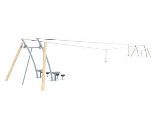 Tiroliană dublă din salcâm pentru loc de joacă - BGL-8162 imagine principala