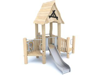 Căsuță cu tobogan din salcâm pentru loc de joacă - BGL-8171 imagine principala