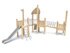 Set cu trei turnuri cu podeț din salcâm pentru loc de joacă - BGL-8175 miniatura 1