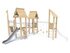 Set multiturn cu podeț și tobogan din salcâm pentru loc de joacă - BGL-8177 miniatura 1