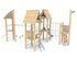 Set multiturn cu podeț și tobogan din salcâm pentru loc de joacă - BGL-8177 miniatura 3
