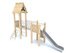 Set cu două turnuri cu tobogan din salcâm pentru loc de joacă - BGL-8179 miniatura 1