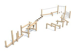 Traseu de aventură mare structură de frânghii din salcâm - BGL-8403