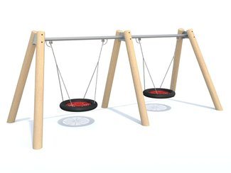 Leagăn dublu tip cuib de barză pentru loc de joacă - BGL-8411 imagine principala