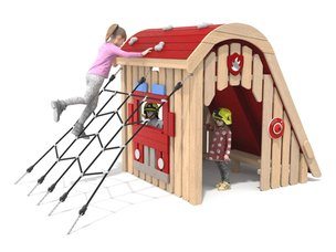 Pompieri - căsuță pentru loc de joacă din salcâm - BGL-8458