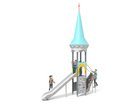 Castel cu un turn pentru loc de joacă cu tobogan - BGL-8602 imagine 4