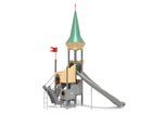 Castel cu un turn pentru loc de joacă cu două tobogane - BGL-8603 imagine 2