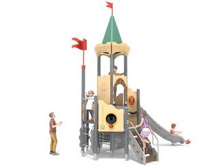 Castel cu un turn pentru loc de joacă cu tobogan - BGL-8604 imagine principala