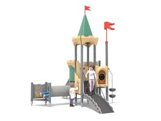 Castel cu un turn pentru loc de joacă cu tobogan și tunel - BGL-8605 imagine principala
