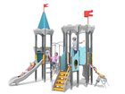 Castel cu două turnuri pentru loc de joacă cu tobogan și panou de cățărare - BGL-8606 imagine 4