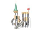 Castel cu două turnuri pentru loc de joacă cu tobogane - BGL-8607 imagine 2