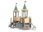 Castel cu două turnuri pentru loc de joacă cu tobogan - BGL-8608 imagine 3