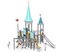 Castel cu două turnuri pentru loc de joacă cu tobogane și structură de frânghii - BGL-8617 miniatura 1