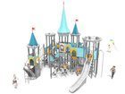 Castel cu cinci turnuri pentru loc de joacă cu tobogane și structură de frânghii - BGL-8619 imagine 6