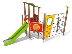 Turn cu structură de frânghii și tobogan pentru loc de joacă - BGL-8903