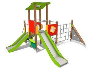 Turn cu structură de frânghii și tobogan pentru loc de joacă - BGL-8910